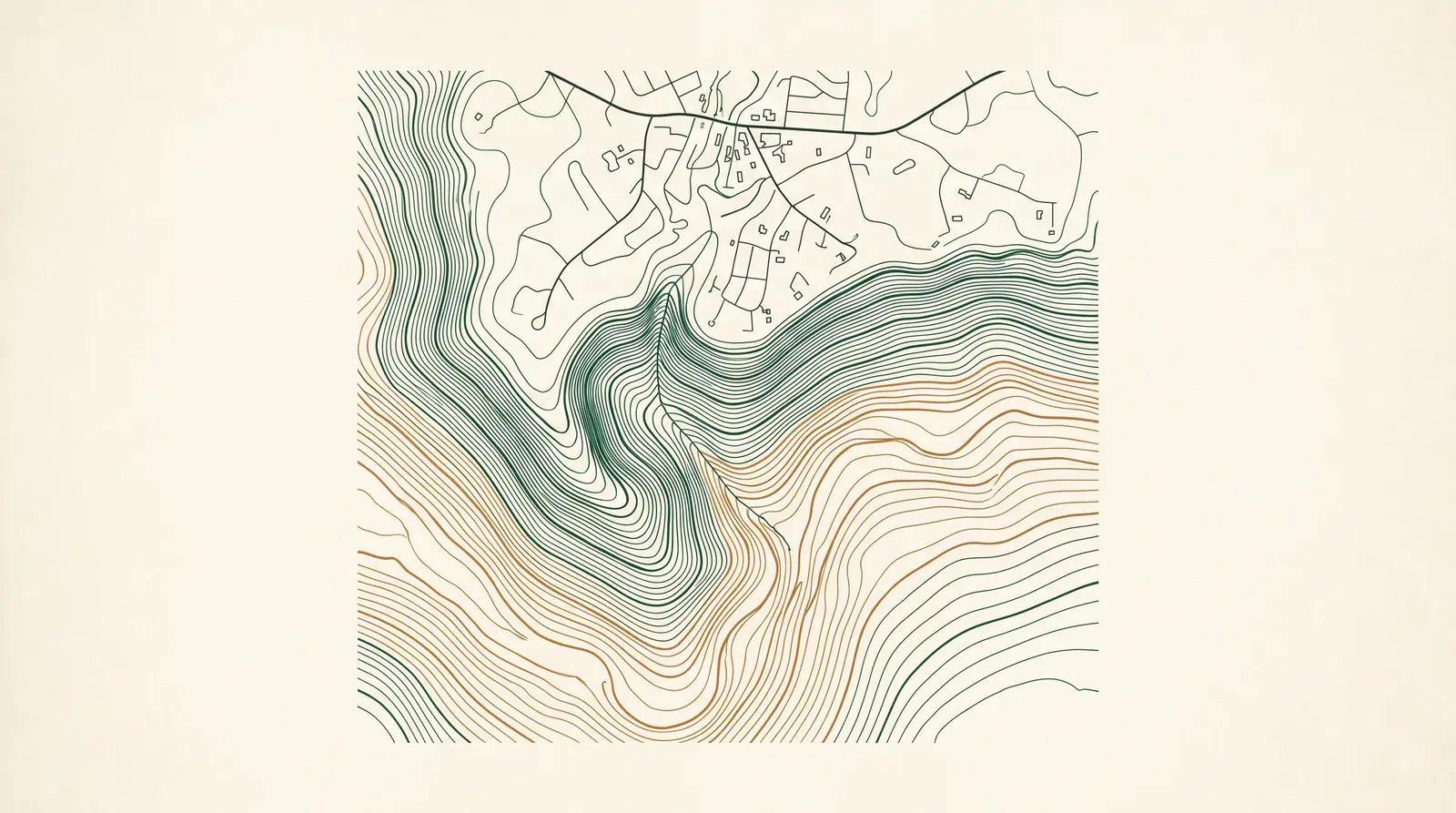 A topographic contour illustration of Wentworth Falls in the Blue Mountains